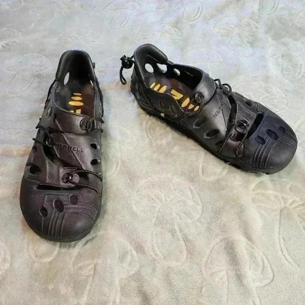 Merrell Vapor Beluga Mens Water Shoes Size 8 Black Vibram Rubber Used